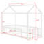 Lit de maison à profil bas avec clôture incluse-2130590467-2130590469