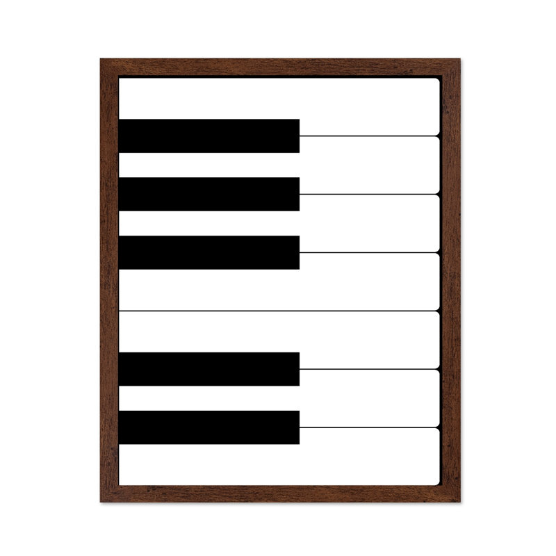 Touches de piano, Poster, H 11 po x l 14 po, Encadrement brun