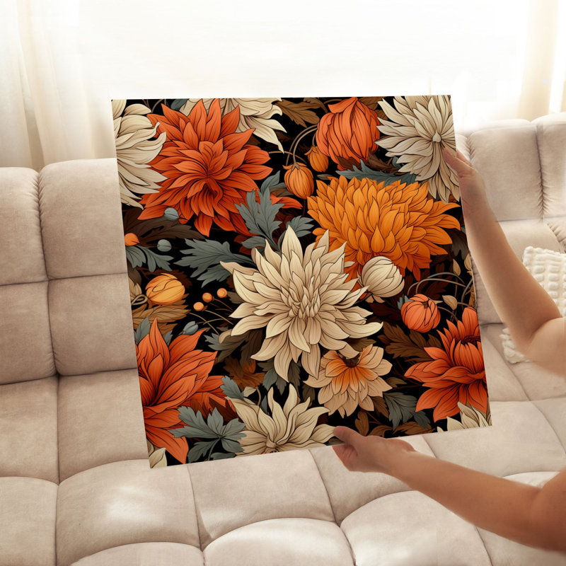 Impression florale d'automne sans cadre, H 10 po x l 10 po