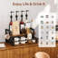 Accessoires de bar à café à 2 niveaux, support de bouteille avec tiroir de rangement K Cup, brun rustique