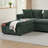 L-Shaped Sectional Sofa Chenille Upholstered Couch with Wooden Storage Compartment & Throw Pillows-2051967325
