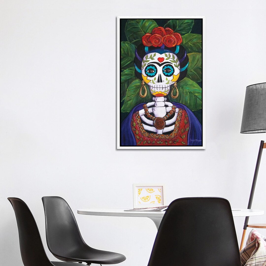 Leinwandbild - Gemälde „Frida with Roses” von Candy Mayer