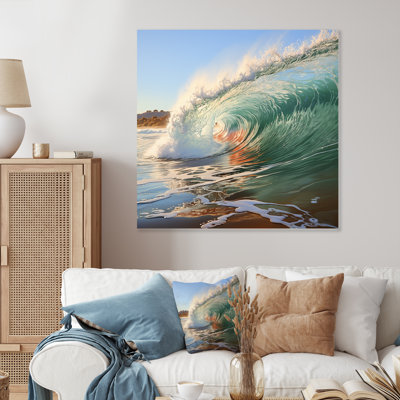 Rolling Surf Waves I - art mural en métal Waves