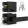Mega Handles ROBELL Reversible Entry Door Lever and Single Cylinder Deadbolt Lock Combo Pack | Modern Keyed Lever
