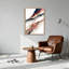 Rouille et sarcelle, abstrait, couches fluides, grille géométrique, art mural sur toile-1383795870
