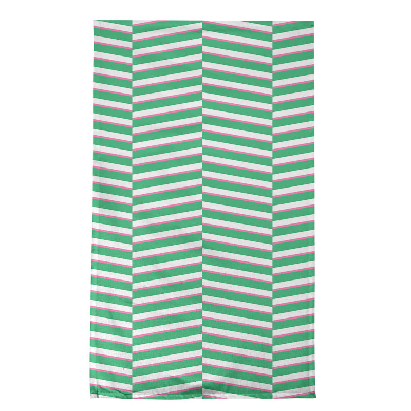 Jaya Tea Towel Kitchen Towel, Green/White, Cotton Twill