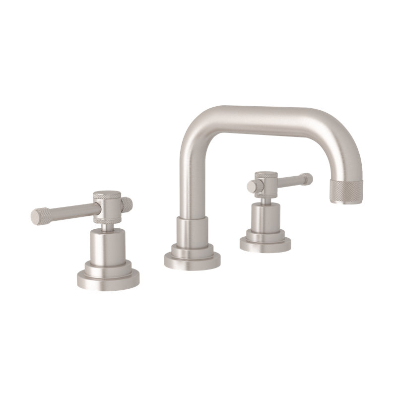 Campo Widespread Lavatory Faucet With U-Spout, Satin Nickel, Lever Handle