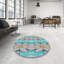 Tapis géométrique bleu / beige-1567796335