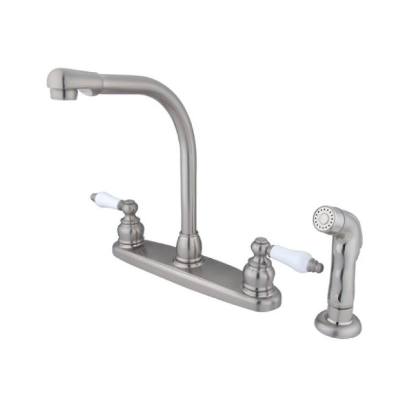 Distributeur d’eau chaud & froid avec jet latéral Victorian, Nickel satiné