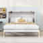 Grand lit escamotable en bois avec tiroir et ports et prises USB-1160793869