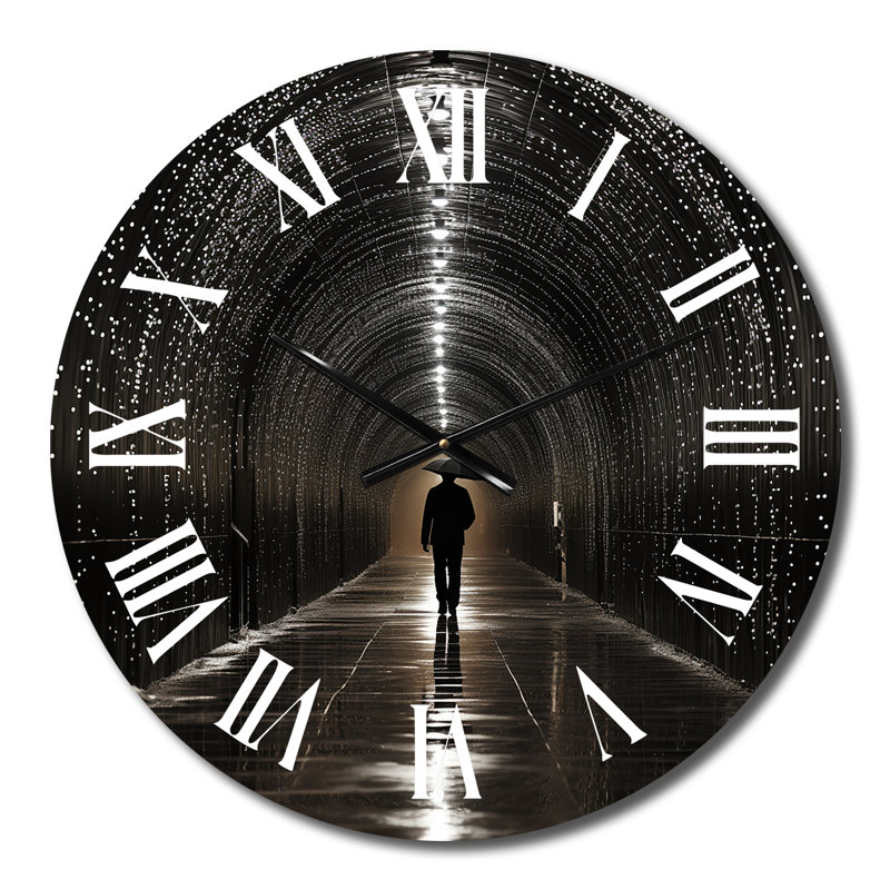 Horloge murale noire et grise, Moyenne