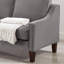 Causeuse moderne en velours gris foncé avec pieds en bois
