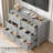 Grey 54" Wide 6-Drawer Dresser, Large Modern Wood Chest for Hallway-590724320