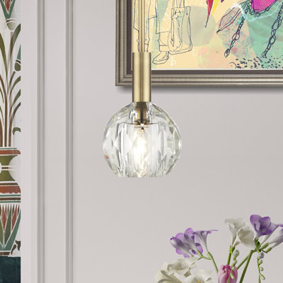 1 Light Natural Brass Crystal Pendant