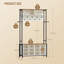 Coat Rack with Shoe Storage, Hall Tree with Bench for Hallway, 14 Open Compartments, Coat Stand with Adjustable Shelves, 13 Hooks, Top Storage for Living Room, Entrence -1100815919
