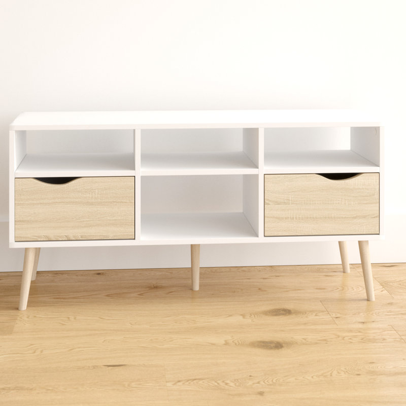 Havana TV Stand for TVs up to 50", White/Brown