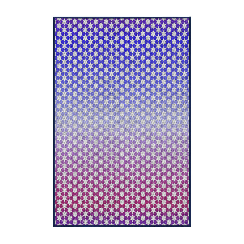 Tapis rose/bleu tissé à la machine, Rectangle 7 pi x 10 pi