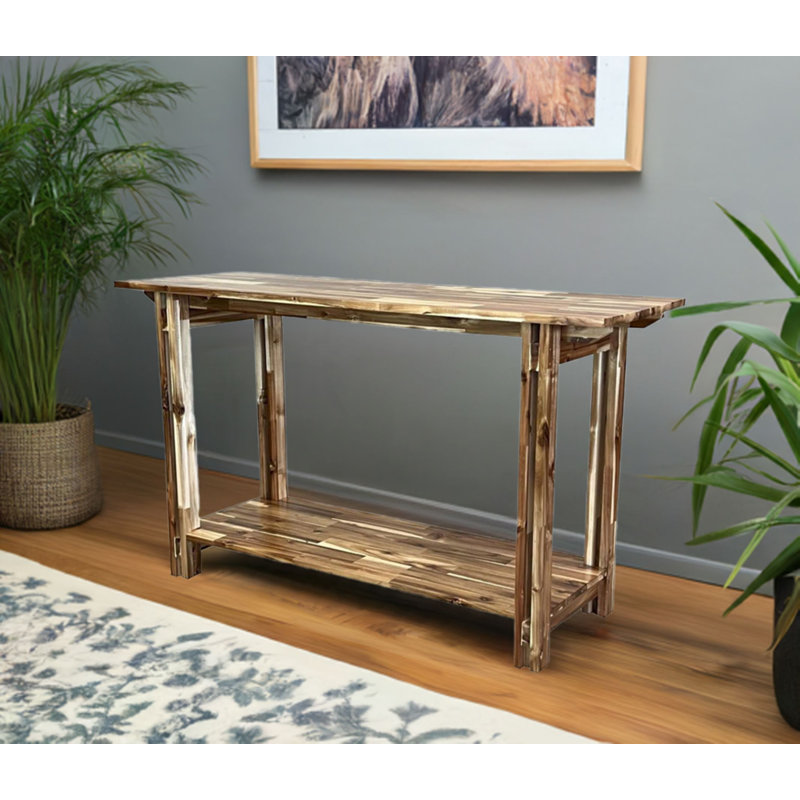 Console en bois massif Damius, Naturel