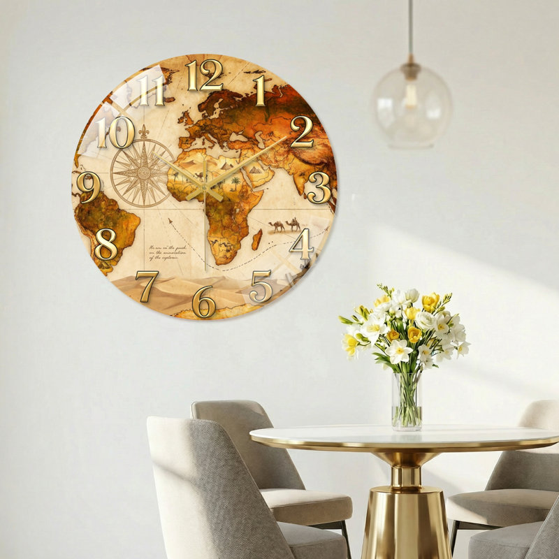 Horloge murale en verre, 40 x 40 cm (15,7 x 15,7 pouces)