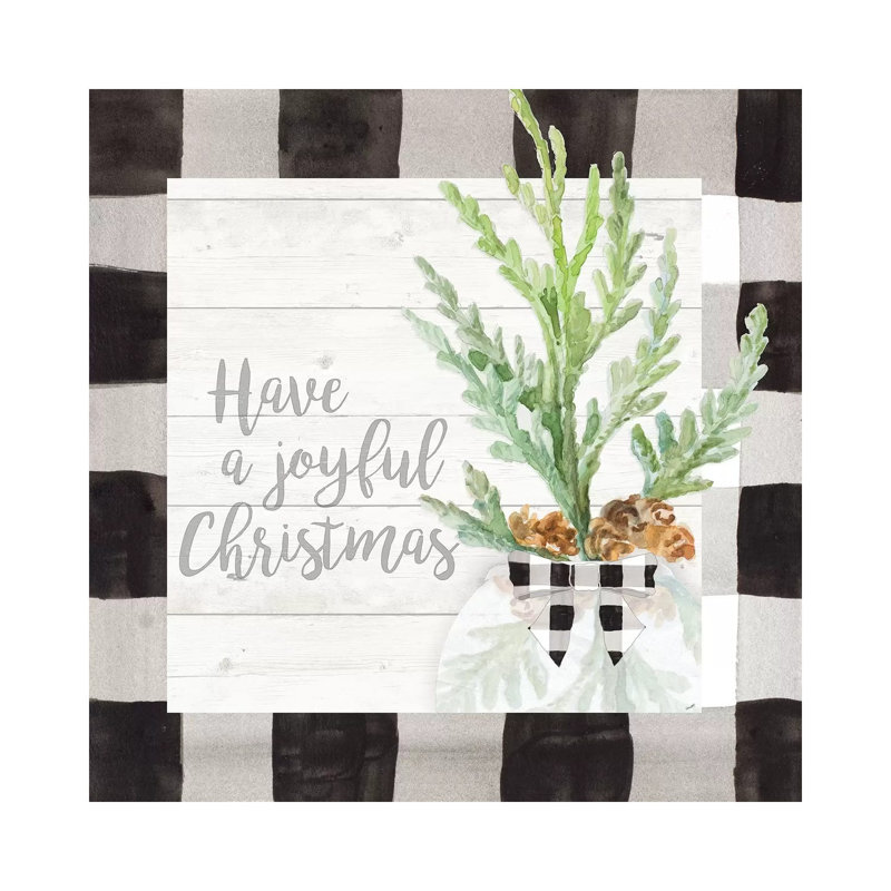 Joyful Christmas 1 Piece Wrapped Canvas Wall Art, 66.04 cm H x 66.04 cm W x 1.91 cm D