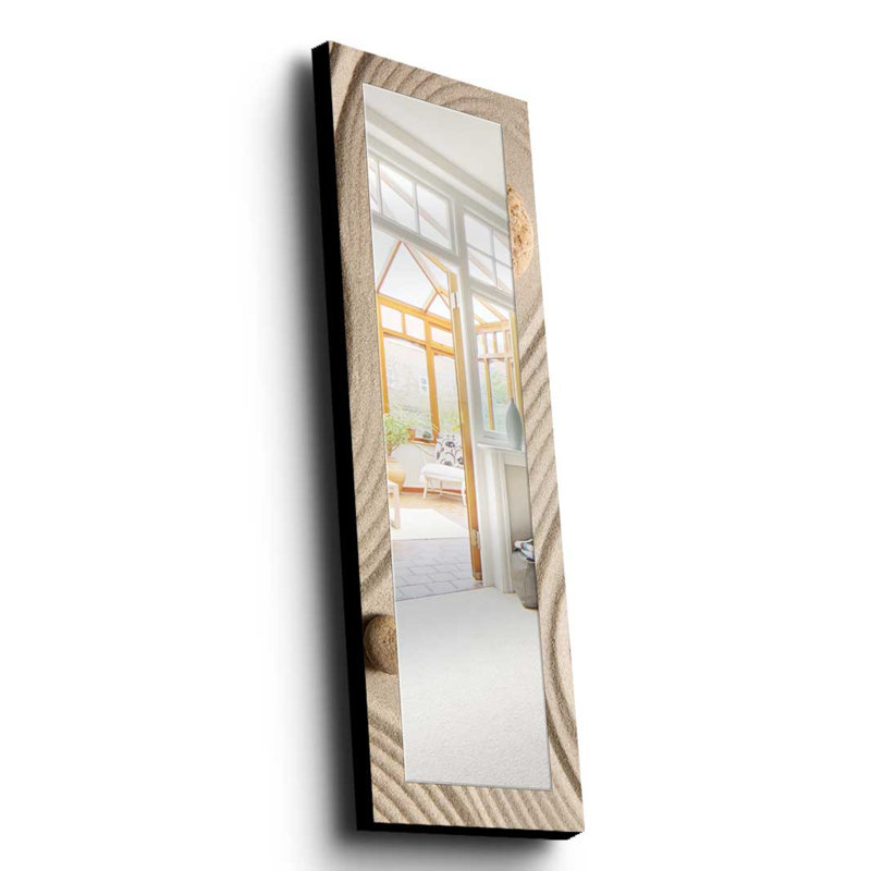 Élégant miroir décoratif avec cadre 100% bois de pin, 15,7 po x 47,2 po | Miroir en verre véritable (épaisseur: 0,2 pouce) | Peinture sur tissu élégante | Idéal pour le salon, la chambre à coucher et le vestibule