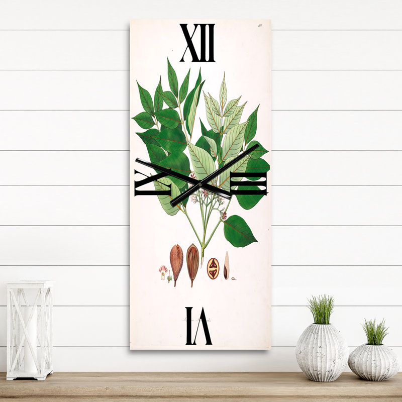 Horloge murale rétro Vintage Plant Life, Grand