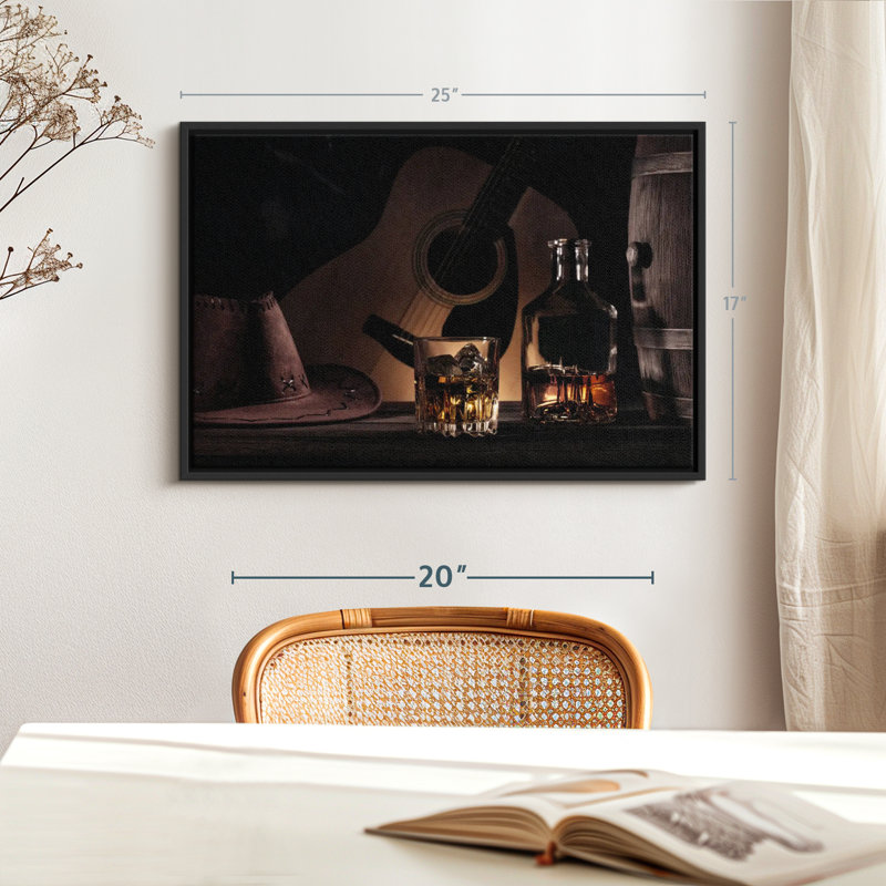 Cowboy Whiskey, reproduction sur toile, H 17 po x l 25 po