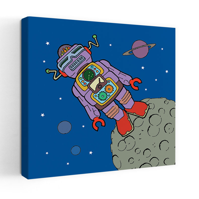Asteroïde bot abstrait paysage urbain contemporain, H 48 po x l 48 po