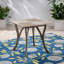 Table de patio carrée avec pieds en acier