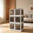 4-Pack Transparent Stackable Storage Bins with 5 Doors to Open with Wheels, Folding Plastic Craft Containers Large Closet Organizers Box-1221434917
