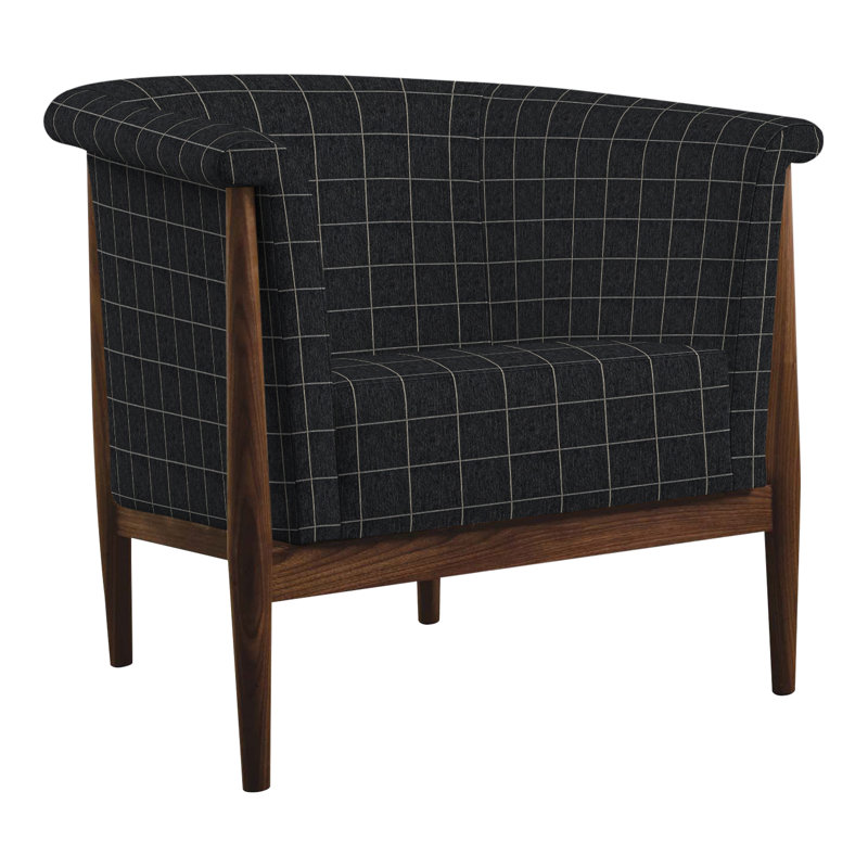 Fauteuil demi-tonneau l 34,5 po Walnut Grove, Perigold Youngman ébène