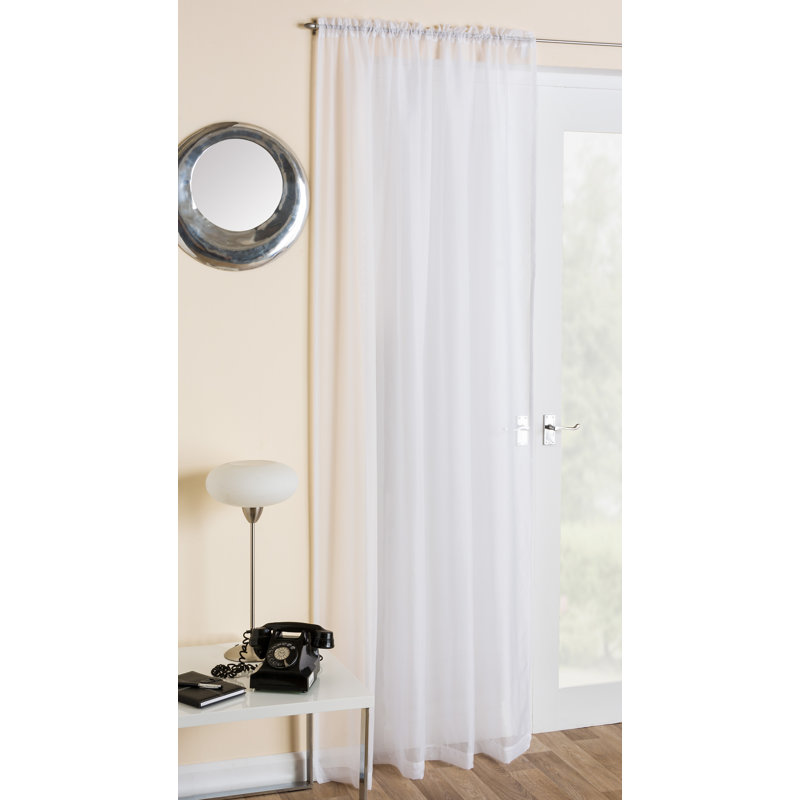 Morganne Sheer Curtain Single Panel, Width 145 x Drop 122 cm, White