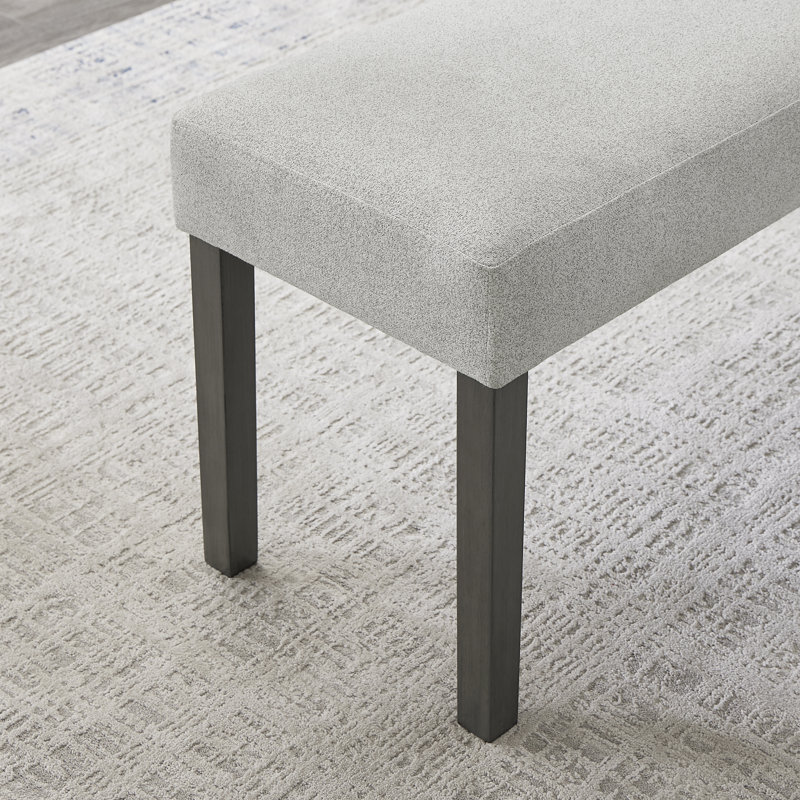 Dunsizer Light Gray Fabric Upholstered 40" Bench With Dark Gray Wood Frame – Modern Entryway & Bedroom Seating