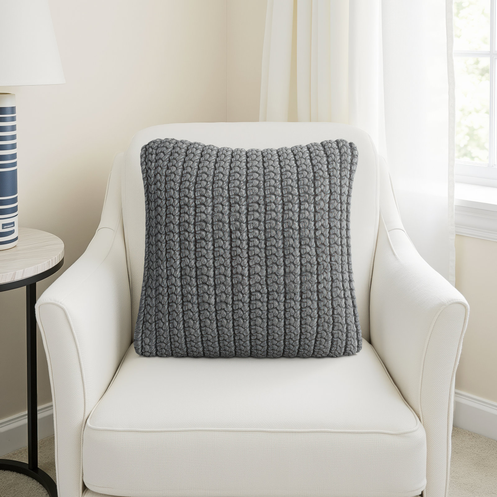 Celie Throw Pillow Cover & Insert, Blue