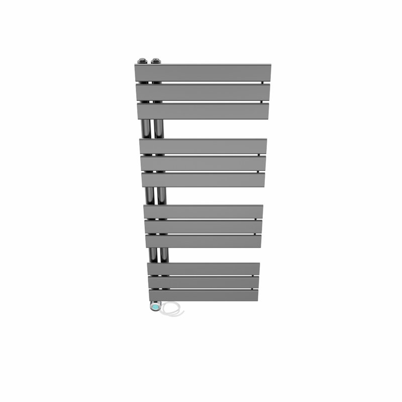 Rinya Designer Towel Rail Heated Towel Rails, Gunmetal, 112.6cm H x 50cm W x 6.7cm D