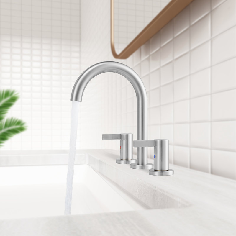 Widespread 2-handle Bathroom Faucet, Brushed Nickel