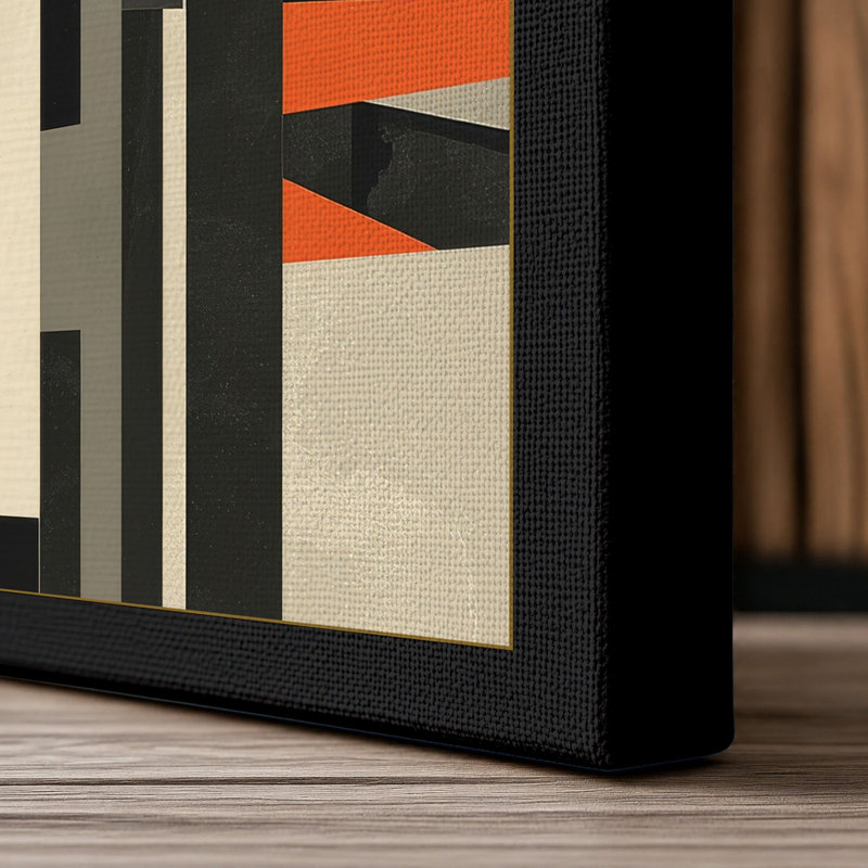 Industrial Geometry Geometric - Wrapped Canvas, 36x24 - 91.4 x 61.0 cm, Black Border