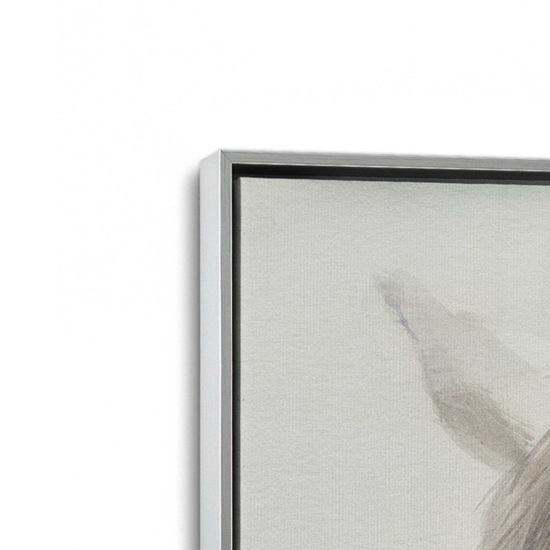 Impression sur toile Dreamy White, Cadre flottant en chrome poli, H 36,75 po x l 24,75 po x P 1,75 po
