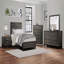 Mobilier de chambre à coucher à tiroirs en queue d'aronde de style contemporain avec finition grise et 1 pièce
