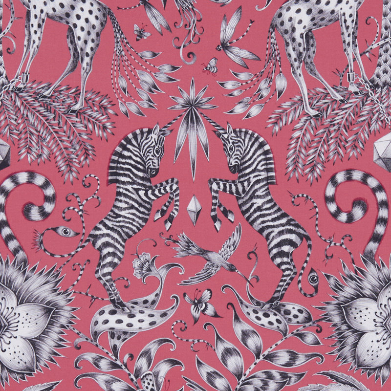 Animalia Kruger Fabric, Magenta