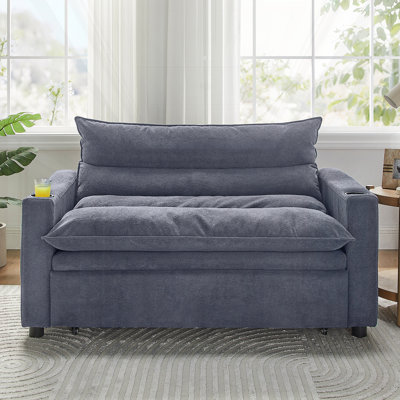 3-in-1 Multi-Functional Velvet Sleeper Couch Pull-Out Bed