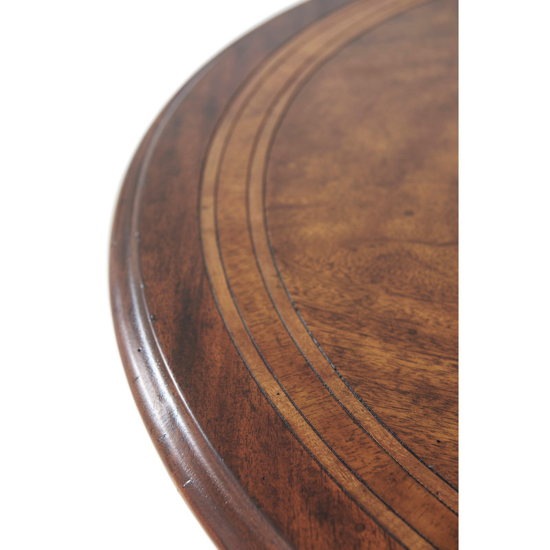 Brooksby Mahogany Round Dining Table with Brass Stretchers