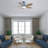 Rita 42" 5-Blade Modern Dark BlueThree-Color Dimmable Ceiling Fan Light with Remote Control