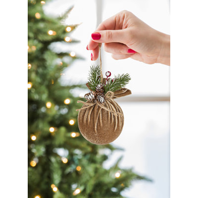 Ornement suspendu en velours de Noël