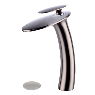 Robinet de salle de bain à un trou Waterfall avec plaque de recouvrement et drain escamotable