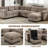 Dona 7-Piece Corduroy Upholstered Modular Sectional With Ottoman, Pillowtop Arm-126171552