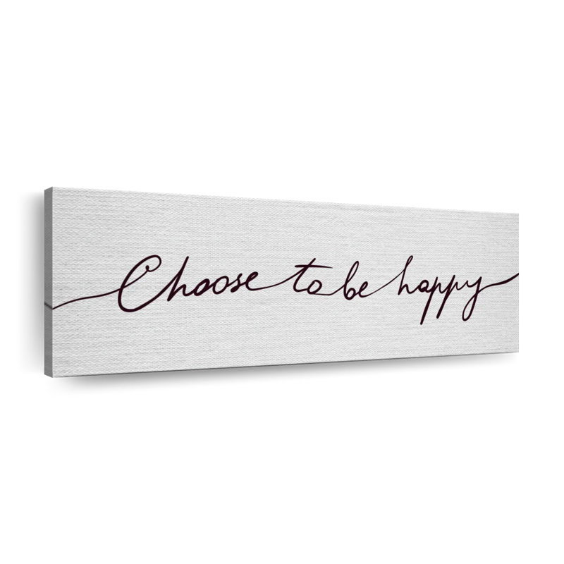 Choisir d'être heureux, impression sur toile, 12" H x 36" W x 1" D