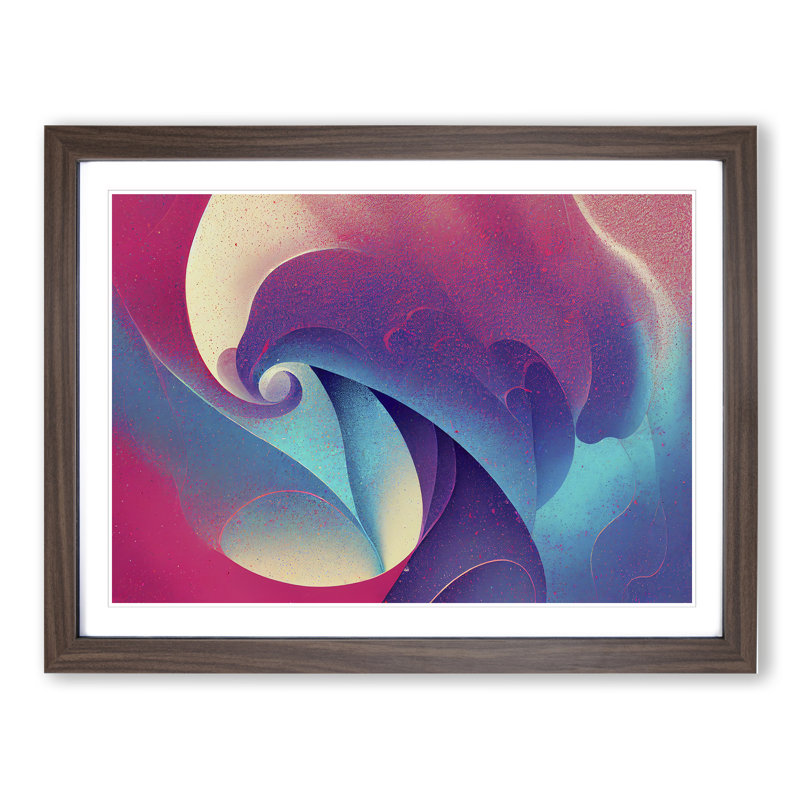 Divine Abstract Fractals - Single Picture Frame Print, 46cm H x 64cm W, Walnut