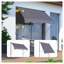 Auvent de terrasse rétractable manuel de 118 po - Housse de protection solaire extérieure sans vis avec protection UV et hauteur réglable pour la cour, le balcon et la fenêtre