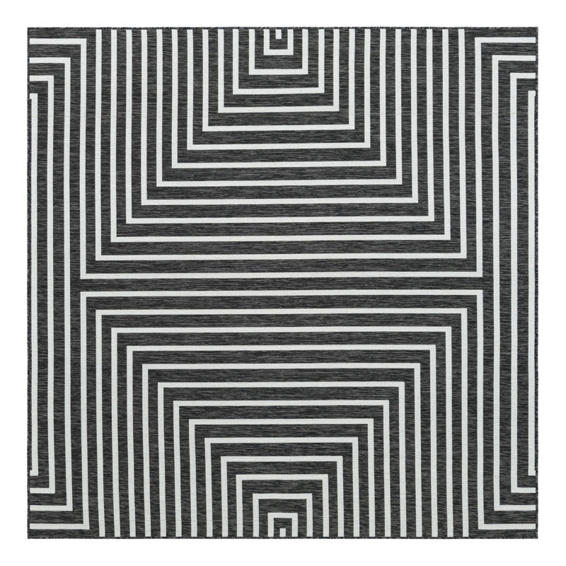 Tapis intérieur / extérieur d'extérieur moderne, Carré 7 pi 10 po